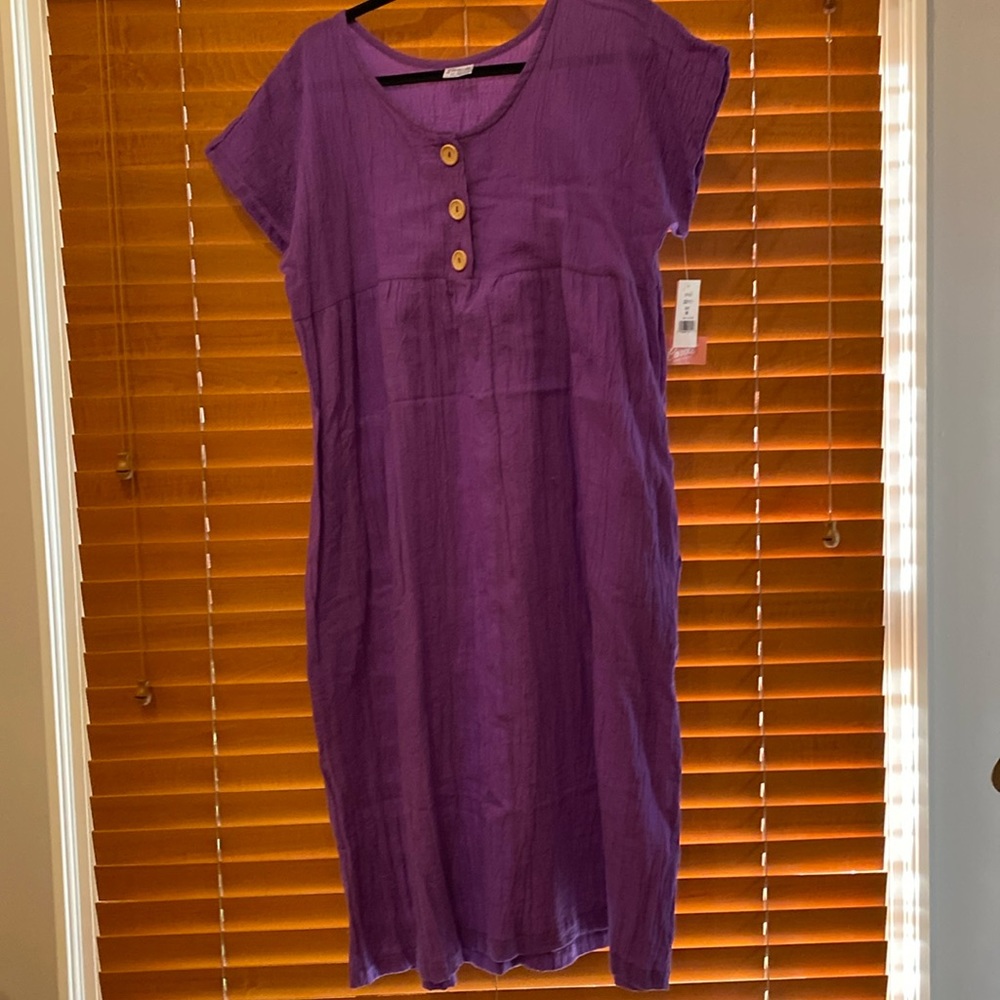 Lavender 100% cotton dress size M NWT